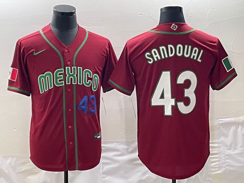 Men 2023 World Cub Mexico #43 Sandoual Red Nike MLB Jersey7
